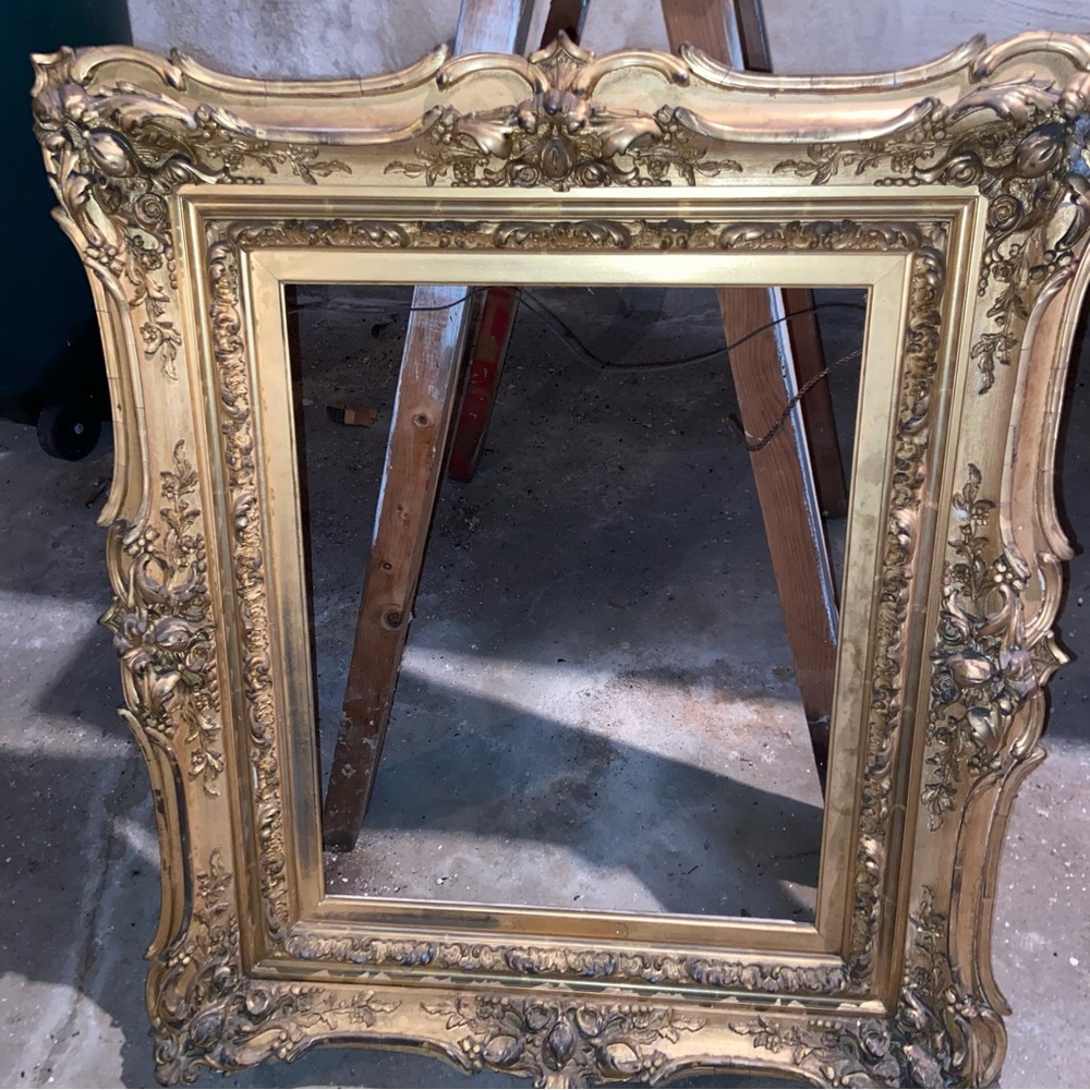 Pair of antique gilt  frames ornate Baroque. Normal wear